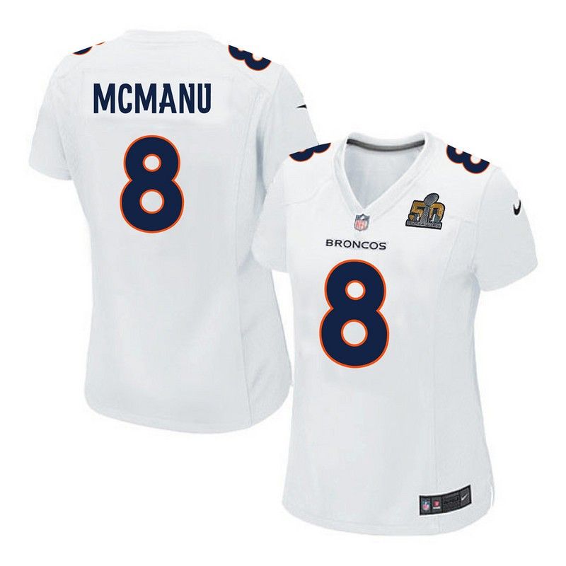 Cheap Brandon McManus Broncos Women Jersey From China White-Super-Bowl-50-Game-Event Game #8