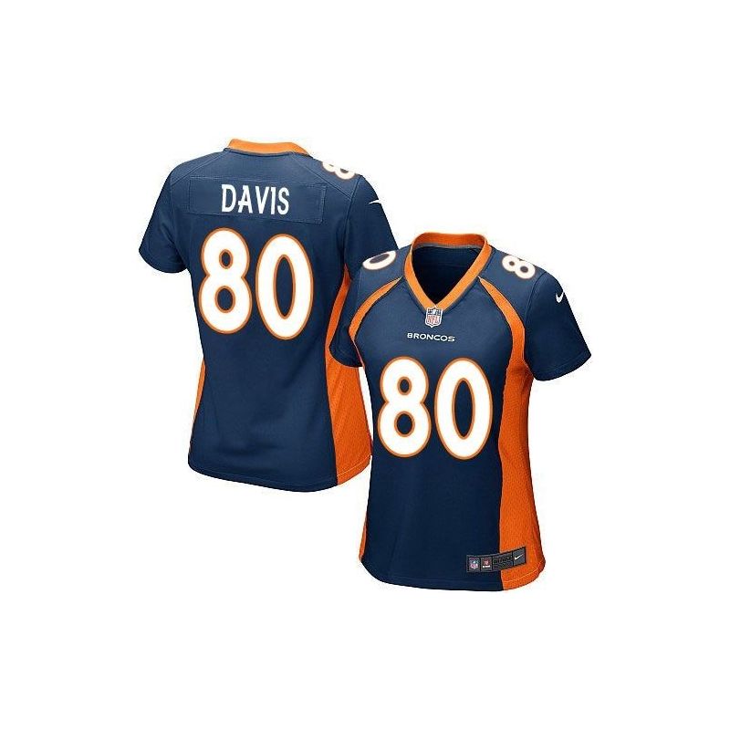 Cheap Vernon Davis Broncos Women Jersey From China Blue Game #80