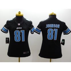 Cheap Calvin Johnson Lions Women Jersey From China Black Game #81