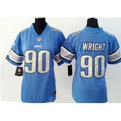 Cheap Gabe Wright Lions Women Jersey From China Blue Game #90