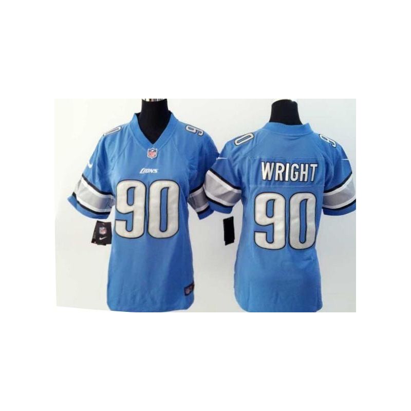 Cheap Gabe Wright Lions Women Jersey From China Blue Game #90