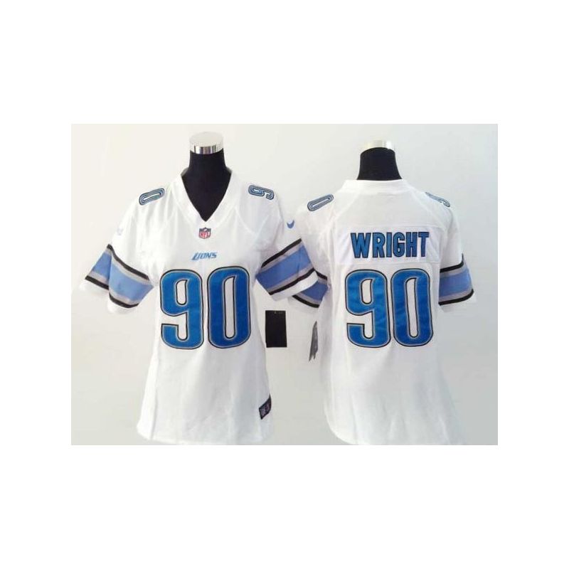 Cheap Gabe Wright Lions Women Jersey From China White Game #90