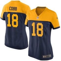 Cheap Randall Cobb Packers Women Jersey From China Navy-Throwback-Alternate Game #18