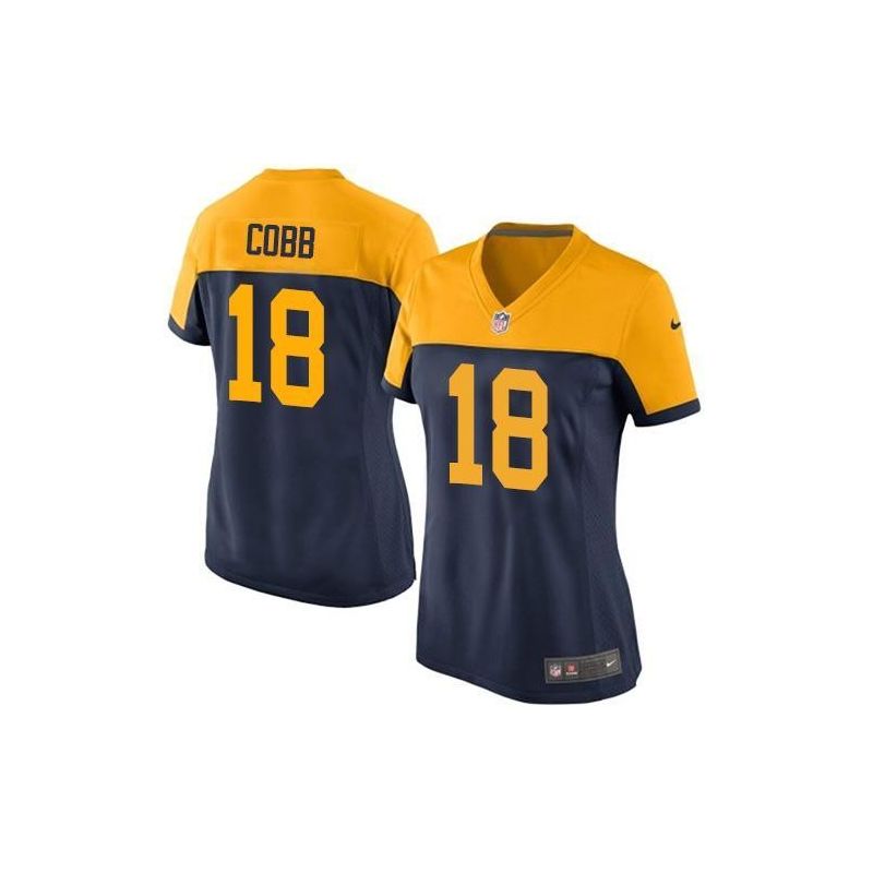 Cheap Randall Cobb Packers Women Jersey From China Navy-Throwback-Alternate Game #18