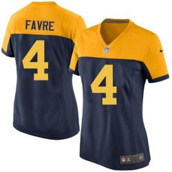 Cheap Brett Favre Packers Women Jersey From China Navy-Throwback-Alternate Game #4