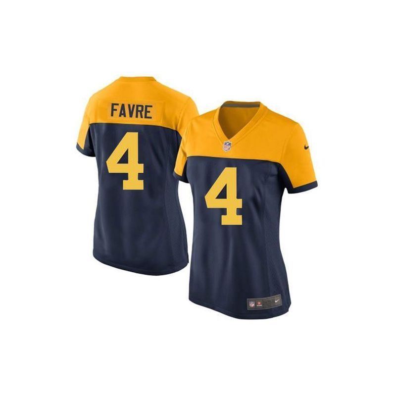 Cheap Brett Favre Packers Women Jersey From China Navy-Throwback-Alternate Game #4