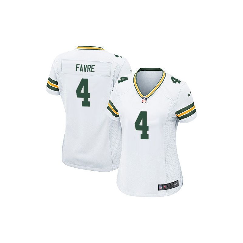 Cheap Brett Favre Packers Women Jersey From China White Game #4