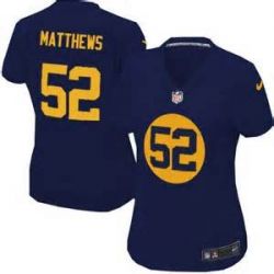 Cheap Clay Matthews Packers Women Jersey From China Blue Game #52