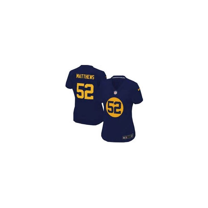 Cheap Clay Matthews Packers Women Jersey From China Blue Game #52