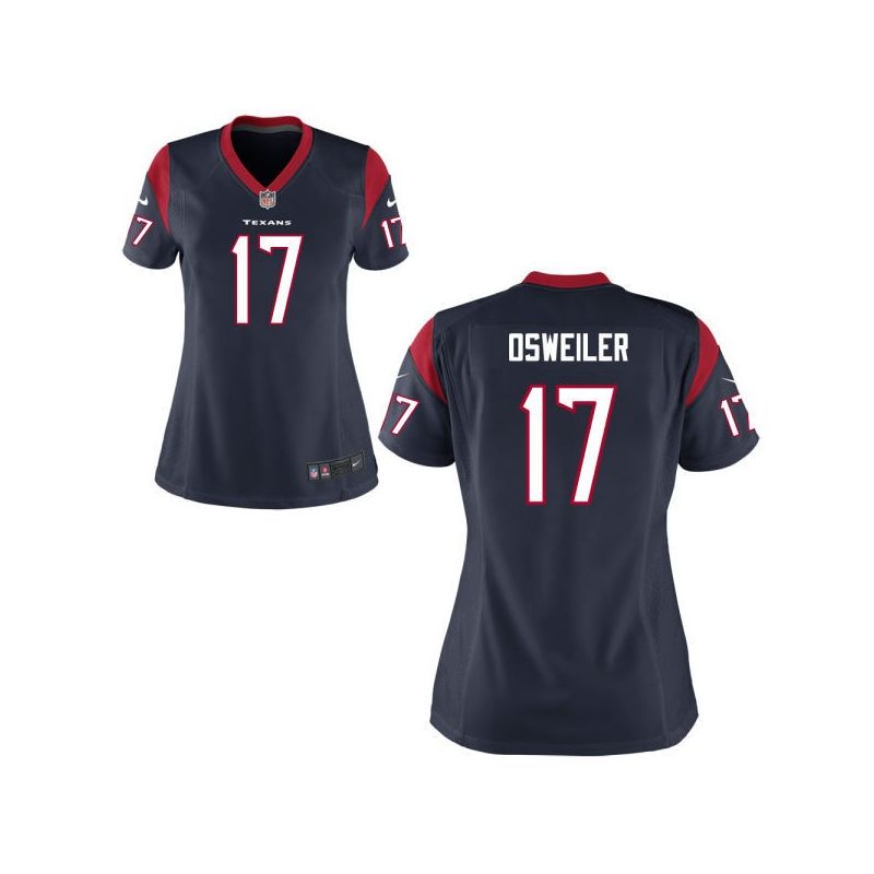 Cheap Brock Osweiler Texans Women Jersey From China Blue Game #17