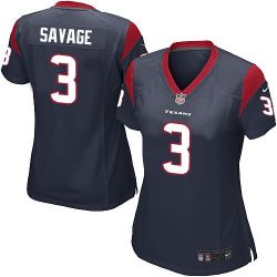 Cheap Tom Savage Texans Women Jersey From China Blue Game #3