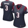 Cheap Tom Savage Texans Women Jersey From China Blue Game #3
