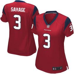 Cheap Tom Savage Texans Women Jersey From China Red Game #3