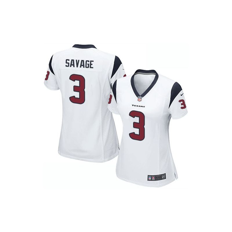 Cheap Tom Savage Texans Women Jersey From China White Game #3