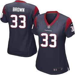 Cheap Stevie Brown Texans Women Jersey From China Blue Game #33
