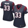 Cheap Stevie Brown Texans Women Jersey From China Blue Game #33