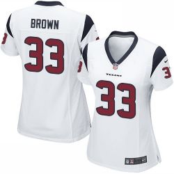 Cheap Stevie Brown Texans Women Jersey From China White Game #33