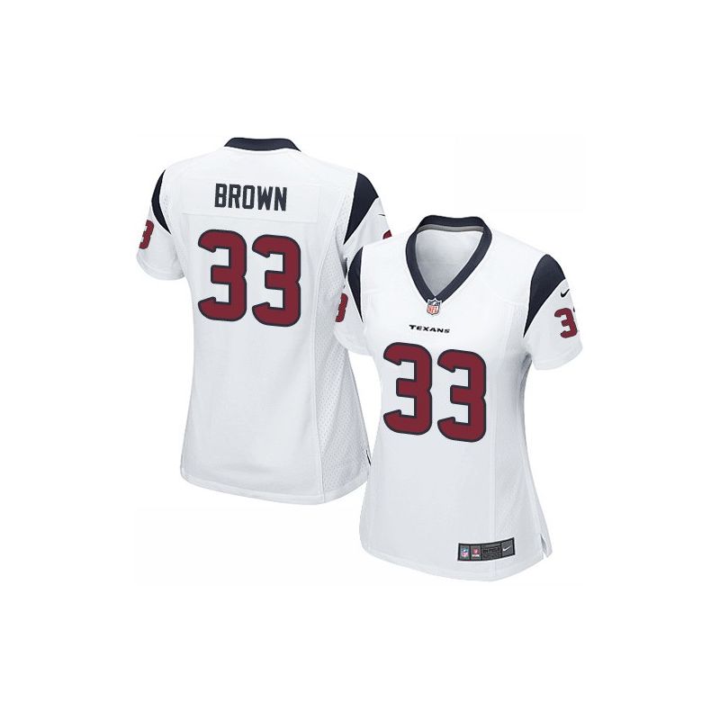 Cheap Stevie Brown Texans Women Jersey From China White Game #33