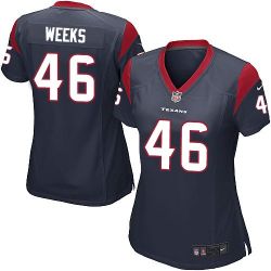 Cheap Jon Weeks Texans Women Jersey From China Blue Game #46
