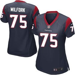 Cheap Vince Wilfork Texans Women Jersey From China Blue Game #75
