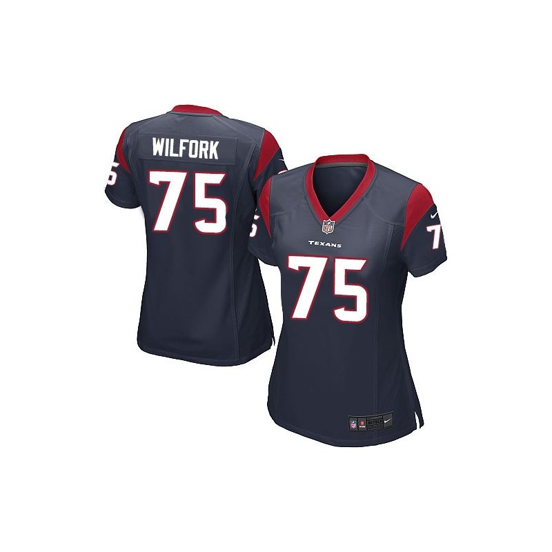Cheap Vince Wilfork Texans Women Jersey From China Blue Game #75