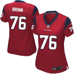 Cheap Duane Brown Texans Women Jersey From China Red Game #76