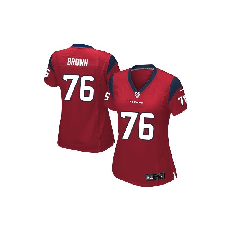 Cheap Duane Brown Texans Women Jersey From China Red Game #76