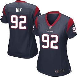 Cheap Louis Nix Texans Women Jersey From China Blue Game #92