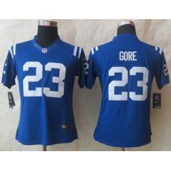 Cheap Frank Gore Colts Women Jersey From China Blue Game #23