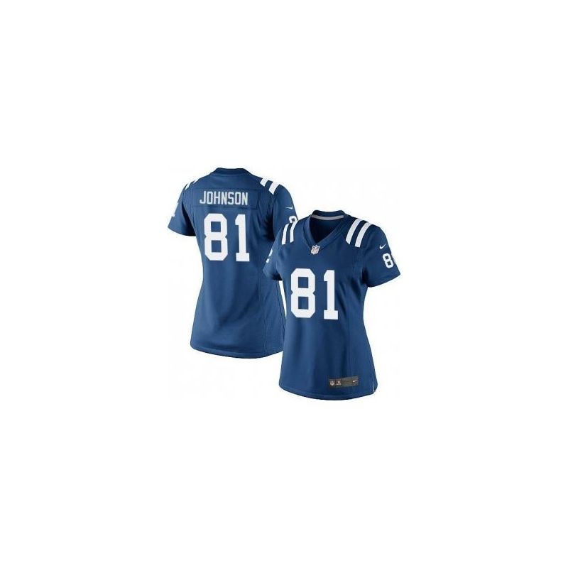 Cheap Andre Johnson Colts Women Jersey From China Blue Game #81