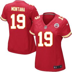 Cheap Joe Montana Chiefs Women Jersey From China Red Game #19