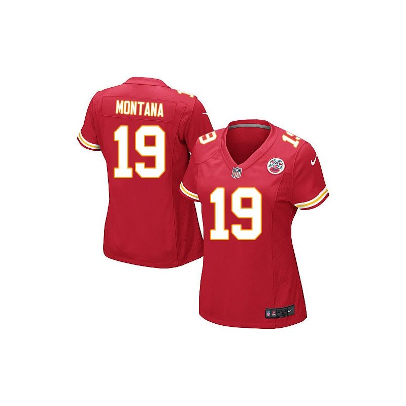 Cheap Joe Montana Chiefs Women Jersey From China Red Game #19