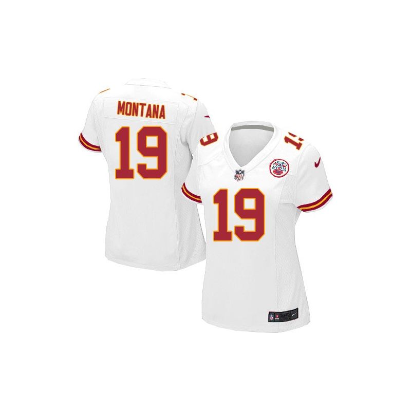 Cheap Joe Montana Chiefs Women Jersey From China White Game #19