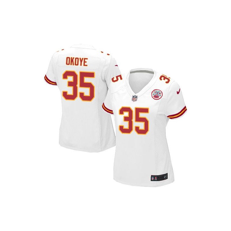 Cheap Christian Okoye Chiefs Women Jersey From China White Game #35