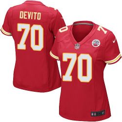 Cheap Mike DeVito Chiefs Women Jersey From China Red Game #70