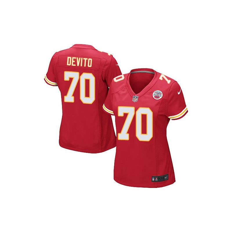 Cheap Mike DeVito Chiefs Women Jersey From China Red Game #70