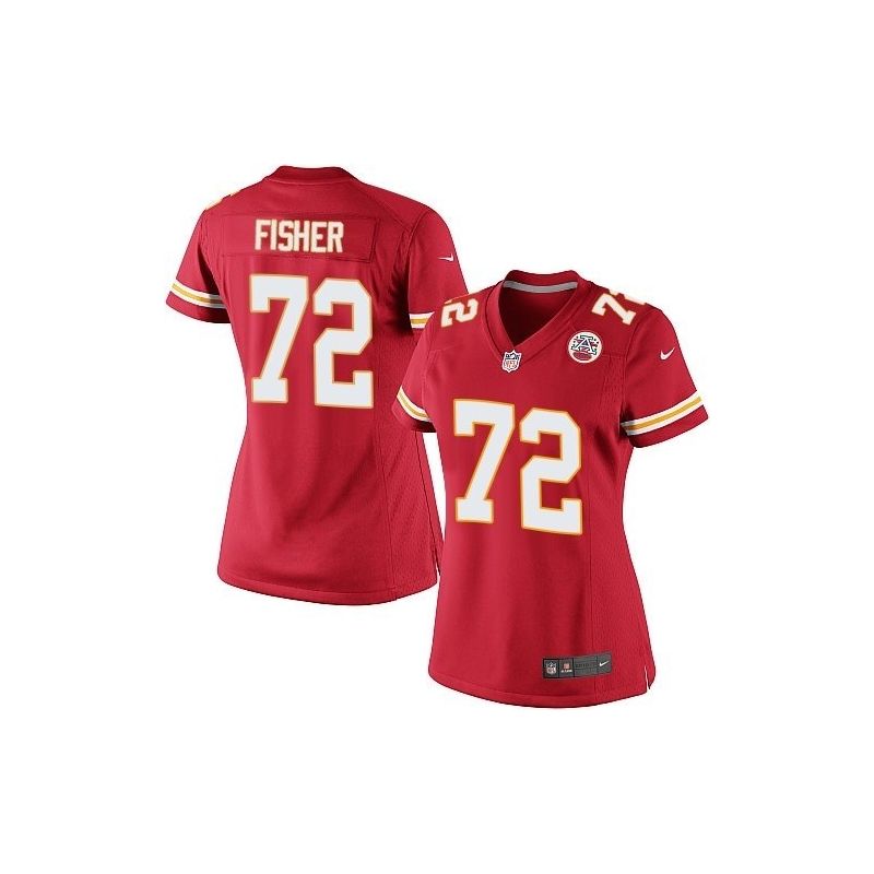 Cheap Eric Fisher Chiefs Women Jersey From China Red Game #72