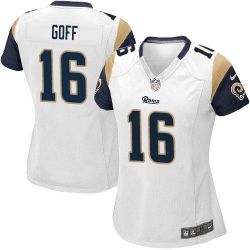 Cheap Jared Goff Rams Women Jersey From China White Game #16