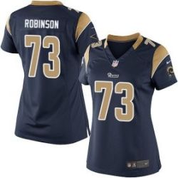 Cheap Greg Robinson Rams Women Jersey From China Blue Game #73