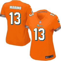 Cheap Dan Marino Dolphins Women Jersey From China Orange Game #13