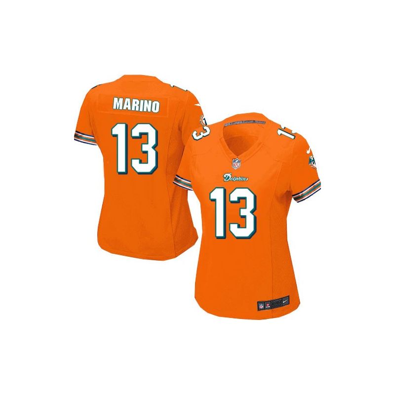Cheap Dan Marino Dolphins Women Jersey From China Orange Game #13
