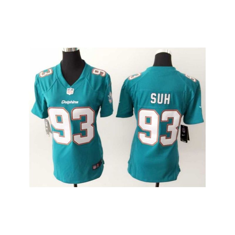 Cheap Ndamukong Suh Dolphins Women Jersey From China Green Game #93