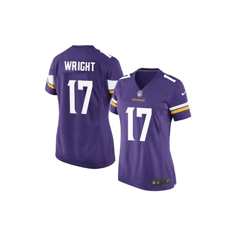 Cheap Jarius Wright Vikings Women Jersey From China Purple Game #17