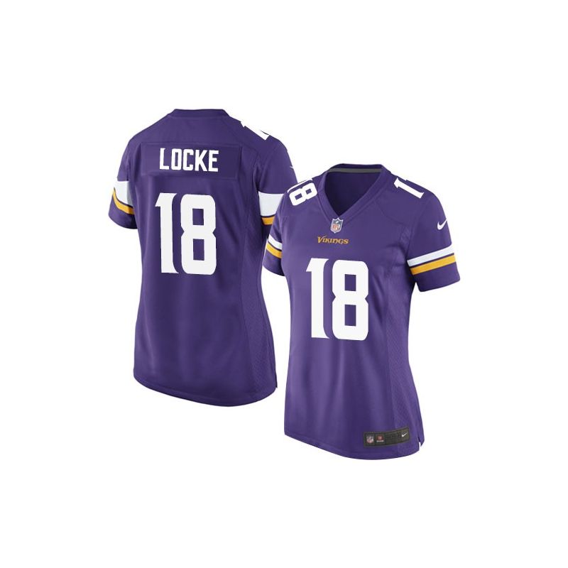 Cheap Jeff Locke Vikings Women Jersey From China Purple Game #18