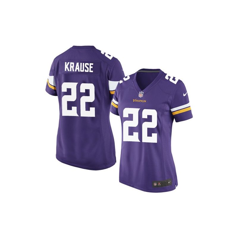 Cheap Paul Krause Vikings Women Jersey From China Purple Game #22