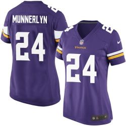 Cheap Captain Munnerlyn Vikings Women Jersey From China Purple Game #24