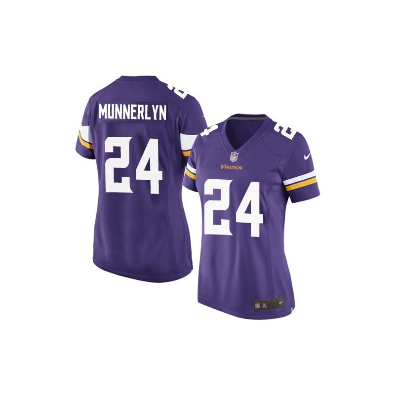 Cheap Captain Munnerlyn Vikings Women Jersey From China Purple Game #24