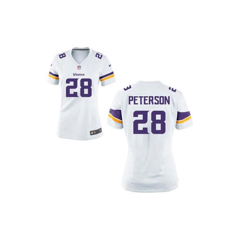 Cheap Adrian Peterson Vikings Women Jersey From China new-White Game #28