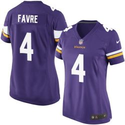 Cheap Brett Favre Vikings Women Jersey From China Purple Game #4