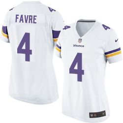 Cheap Brett Favre Vikings Women Jersey From China White Game #4